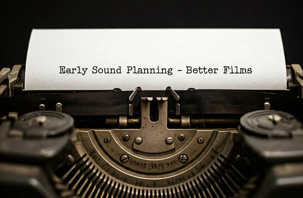 Paper in the Typewriter with text Early sound planning - better films.