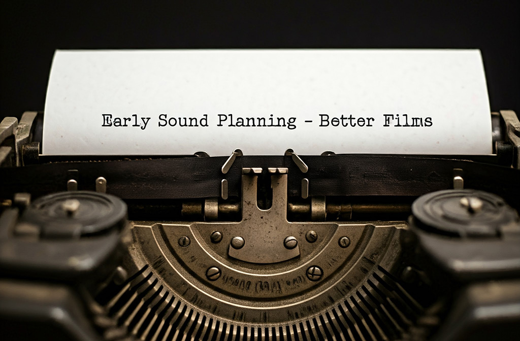 Paper in the Typewriter with text Early sound planning - better films.